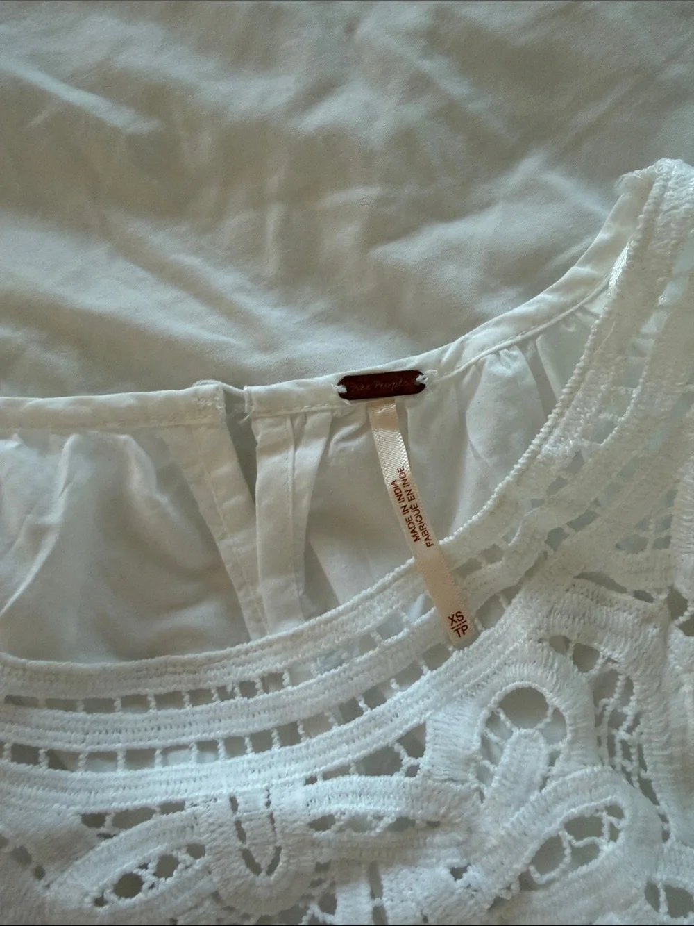 Free People White Puff Sleeve Blouse